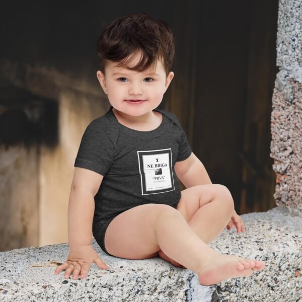 baby-short-sleeve-one-piece-dark-grey-heather-front-6875bae0a1beb.jpg "Clean Mouth" Baby Bodysuit - Image 2