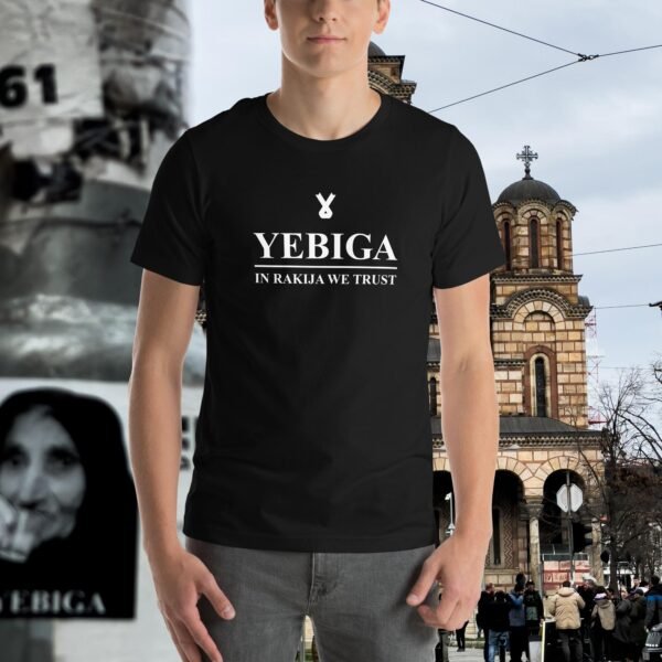 unisex-staple-t-shirt-black-front-6876e88ae577a.jpg "In Rakija We Trust" Tee - Image 2