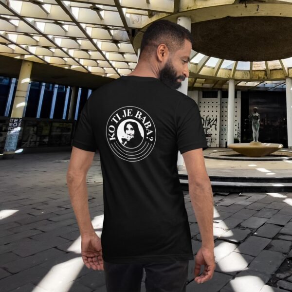 unisex-staple-t-shirt-black-front-6876ffdf89c13.jpg "Baba's Got Your Back" tee - Image 1